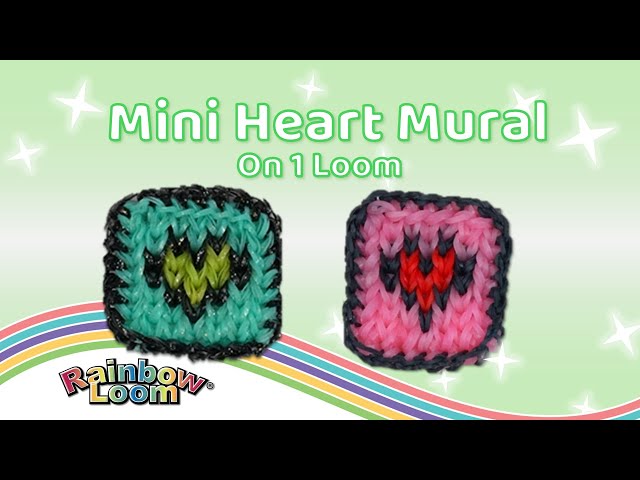 Mini Heart Mural Rainbow Loom Tutorial by Michelle | Intermediate Level | 1 Loom