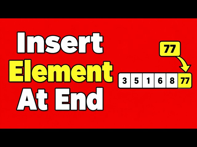 20. how to insert an element into an array at the last position