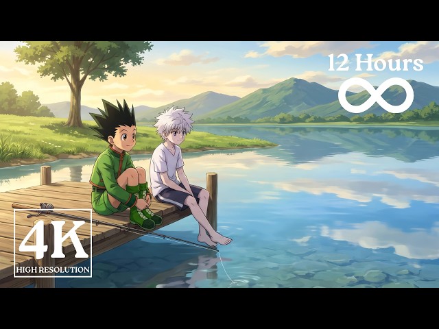 GON & KILLUA RELAXING: 4K Hunter x Hunter Live Wallpaper | Peaceful Lake Lofi Ambience #gon #killua