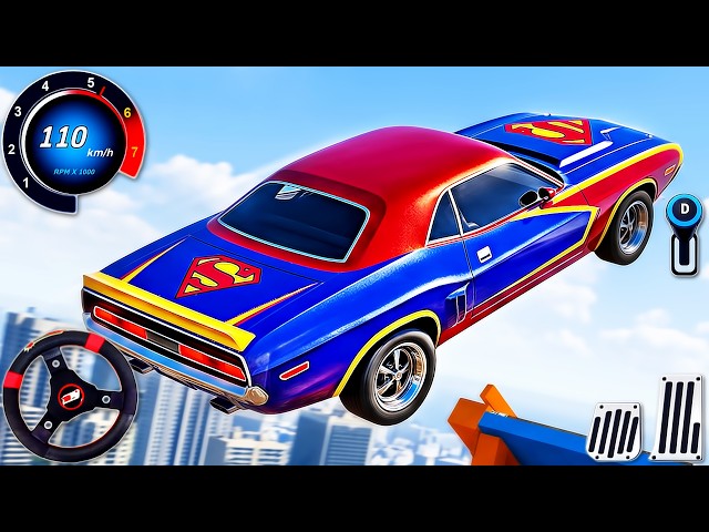 Superhero Car Mega Ramp Driving Tracks - Impossible GT Car Stunts Racing 3D - Android GamePlay #5