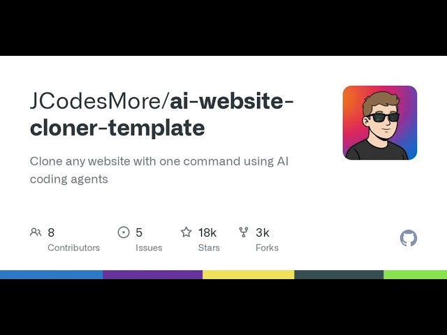GitHub - JCodesMore/ai-website-cloner-template: Clone any website with one command using AI codin...