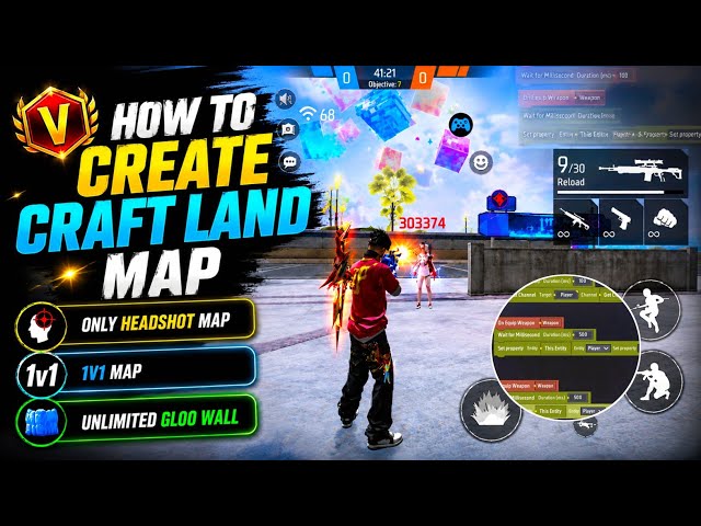 Craftland Map Kaise Banaen 1v1 Only Headshot || Craftland Map Kaise Banaen || Craftland Map Code
