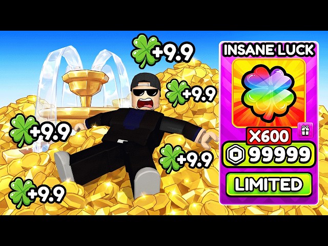 Buying UNLIMITED LUCK in Roblox Throw a Coin