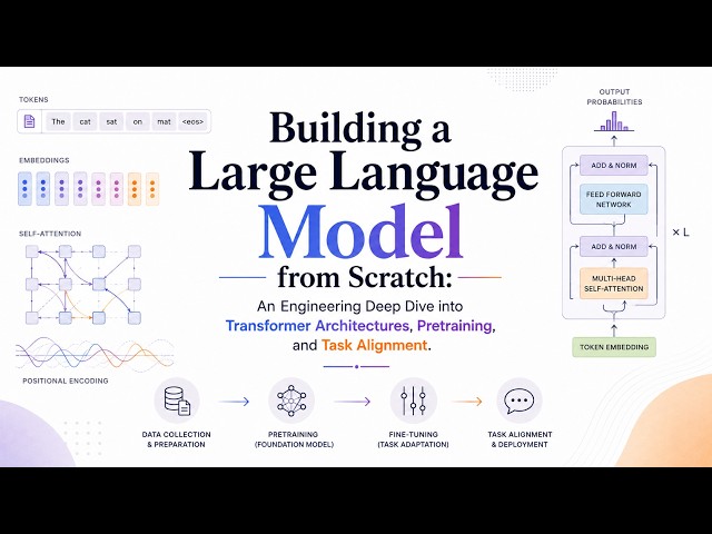 Building a Large Language Model from Scratch | Transformer Architecture, Pre-training & Fine-Tuning