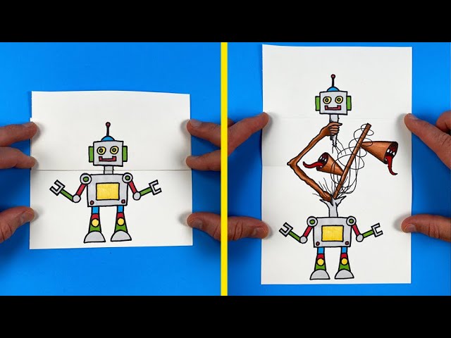 How to Draw Robot Siren Head Folding Surprise