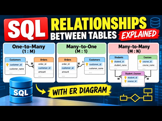 Session 4: SQL Relationships Explained | One-to-Many, Many-to-One & Many-to-Many (ER Diagram)
