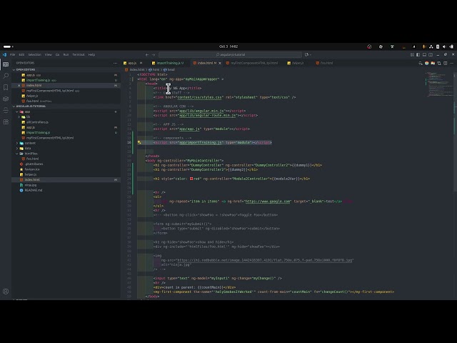 AngularJs: The importance of HTML JS Script imports in AngularJs?