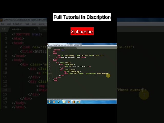 Instagram Login Clone Using HTML and CSS