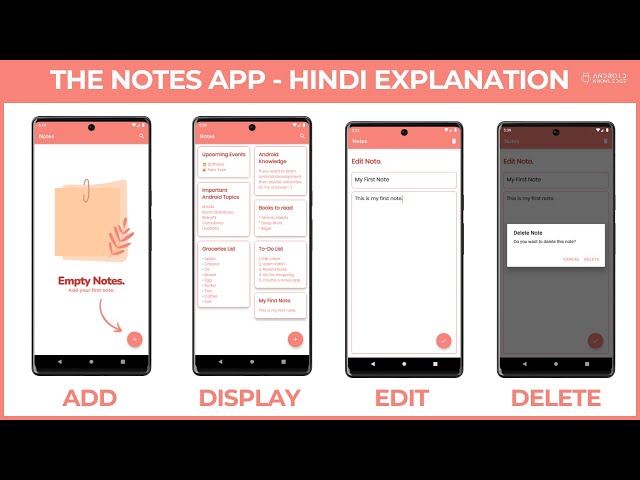 The Notes App in Android Studio using Kotlin | Hindi