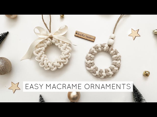 TWO EASY MACRAME ORNAMENTS | MINI WREATH | MINI MACRAME WREATH | MACRAME CHRISTMAS