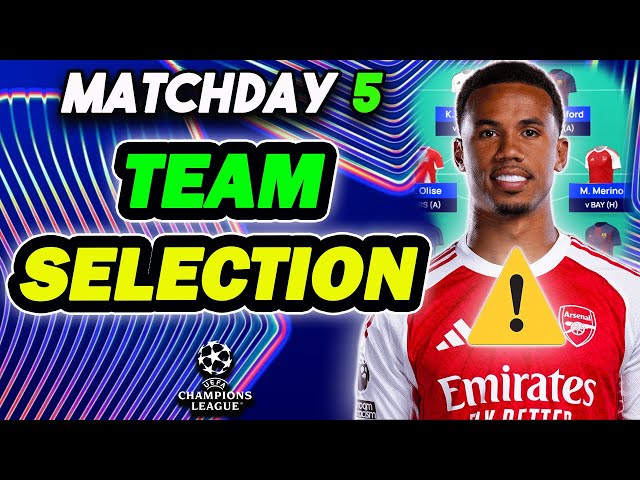 UCL FANTASY MATCHDAY 5 TEAM SELECTION | Champions League Fantasy Tips 2025/26