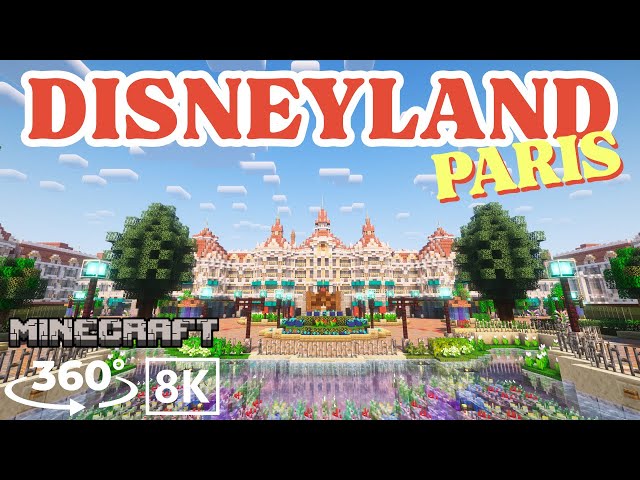 [Minecraft 360VR 8K] Explore Disneyland Paris – A Magical Journey Around the Park