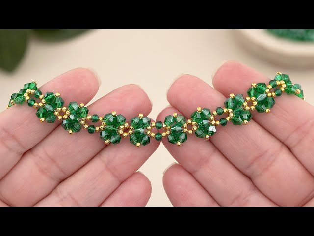 Crystal Seed Bead Bracelet Beading Tutorial | DIY | Beads Jewellery Making at Home!
