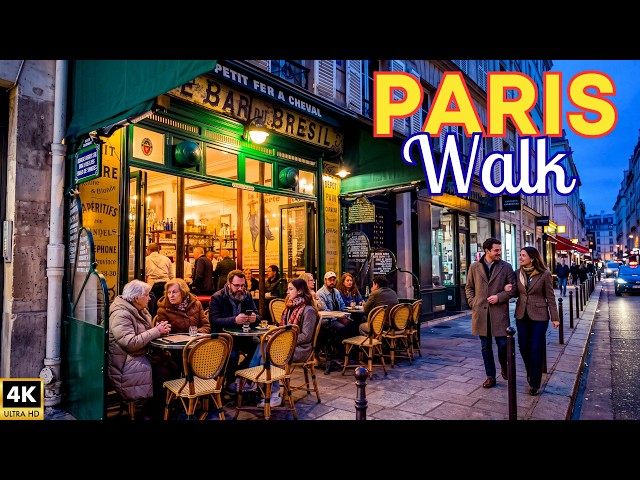 Paris Evening Walk 🌃 — Magical Atmosphere, Restaurants & Hidden Gems | 4K Paris Walk