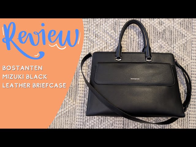 Honest Review: Bostanten Mizuki Black Leather Briefcase Review #bostanten #briefcase #officetote