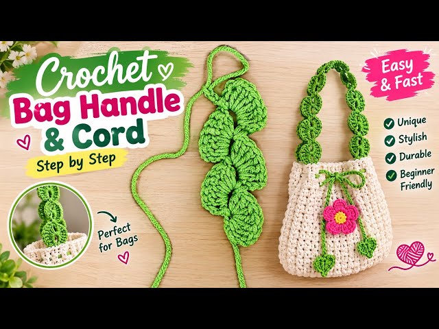 How to Crochet a Strong Bag Strap & Cord | Easy Crochet Bag Handle for Beginners