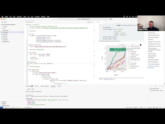 Clojure for data analysis - getting started with Noj v2, VSCode, Calva, and Clay