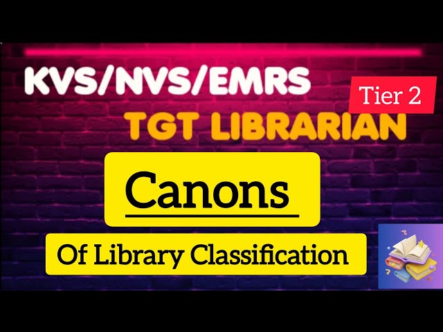 Canons of Library Classification