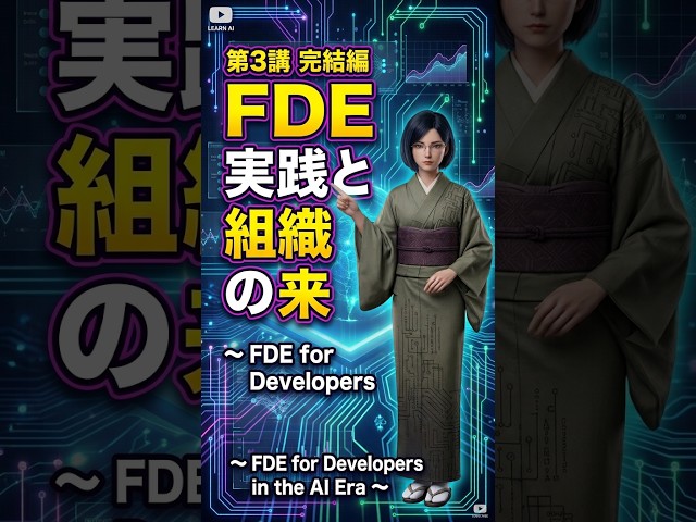 【AIで学ぼう #0675】FDEになろう（全3回）第3講：【キャリアとステップアップ】年収2000万円超のFDEへ至る90日ロードマップと難関選考突破術