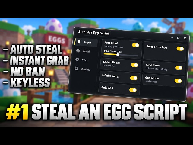 [NEW] Best Steal An Egg Script Update | Instant Steal, Auto Farm (Mobile & PC)