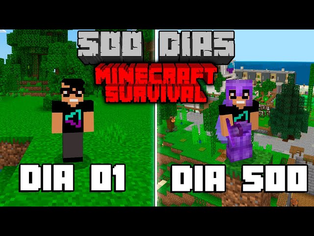 SOBREVIVENDO 500 DIAS NO MINECRAFT SURVIVAL - O FILME