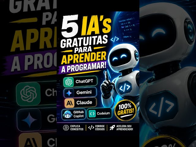 🔥 5 IAs GRATUITAS para Aprender Programação em 2026! 💻🤖