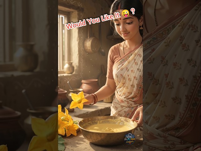 Crispy Pumpkin Flower Fry |Peaceful Village Life 🌿 #Ghibli #CozyCooking #shorts #shortsfeed