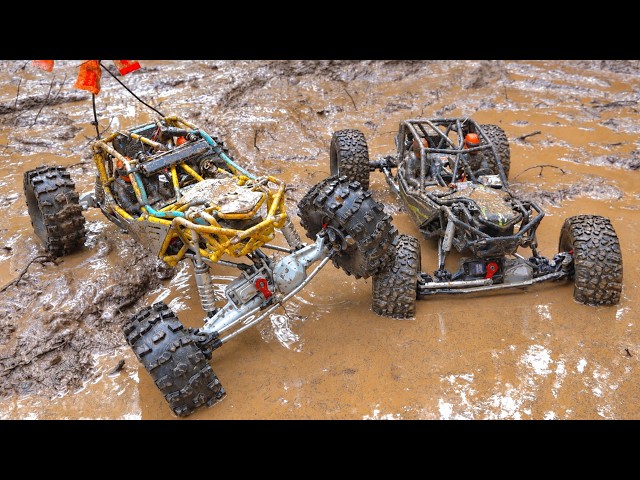 MUDDY & POWERFUL RC Trucks GO DEEP! DUAL AXiAL RYFTS get SLOPPY  | RC ADVENTURES
