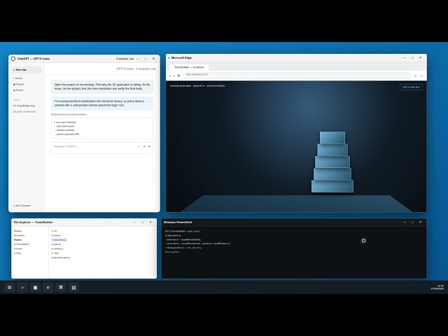 GPT-6 Astra Computer Use: AI Agent Debugging and Fixing a 3D Game on Windows