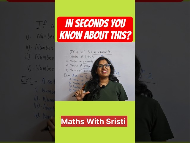 No.of subsets, Proper Subsets, Non-empty Subsets & Non-empty Proper Subsets🔥📚#mathswithsristi#maths