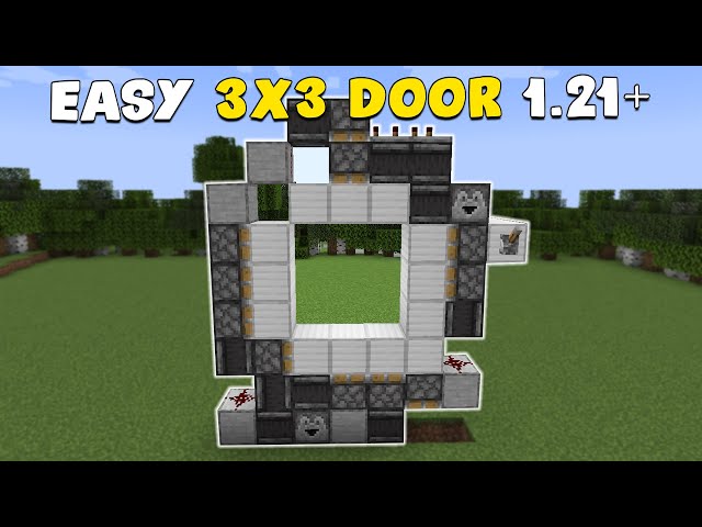 Minecraft: EASY 3x3 PISTON DOOR Tutorial 26.1+  (Java/Bedrock/PE)
