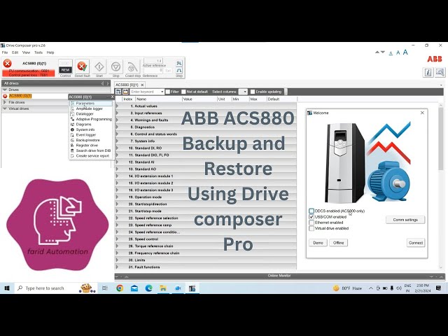 ABB Drive ACS880: Step-by-Step Guide to Backup and Restore Using Drive Composer