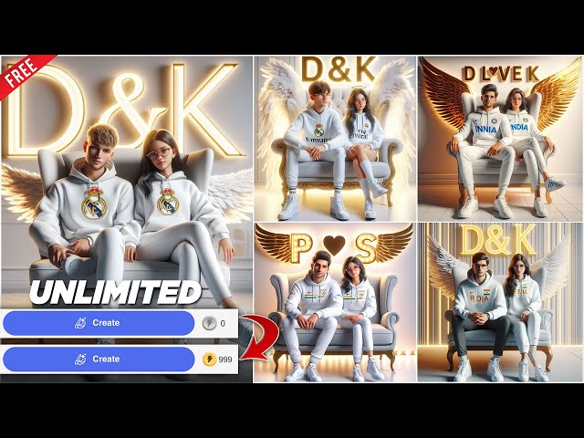 Viral 3D Ai Couples Wingchair Name Images | Bing ai viral editing | Bing image creator tutorial FREE