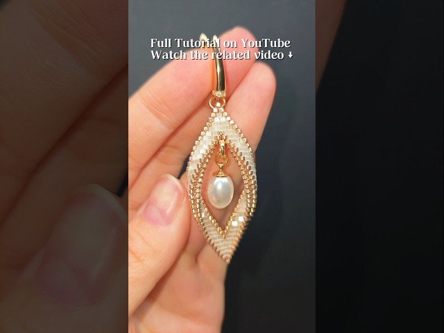 DIY Marquise / Leaf Beaded Earrings | Beading Tutorial #shorts #beadingtutorial #beading #beadwork