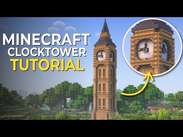 Minecraft - How to Build a Medieval Clock Tower [Tutorial]