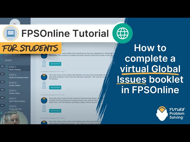 How to complete a virtual Global Issues booklet in FPSOnline