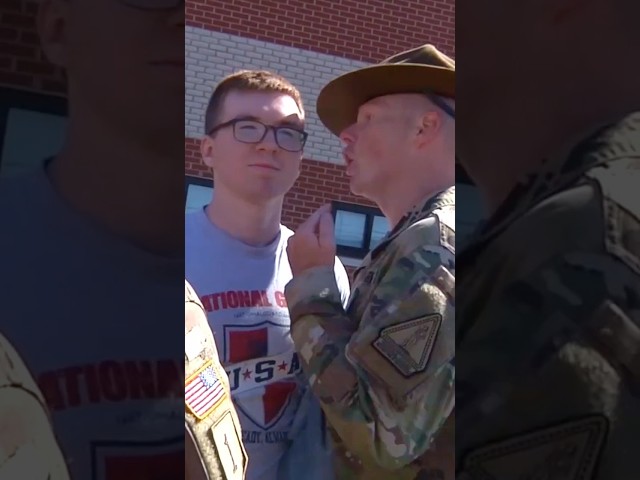 Drill Sergeants Challenge a Recruit