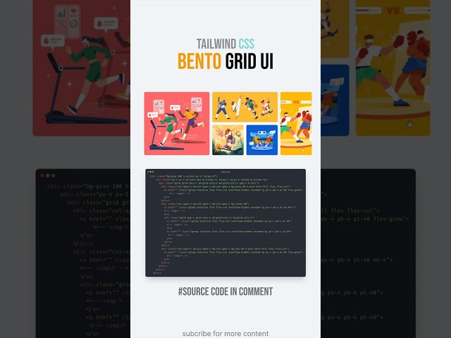 📦 Html Bento Grid UI with Tailwind CSS | WEB Design #shorts #html #webdesign
