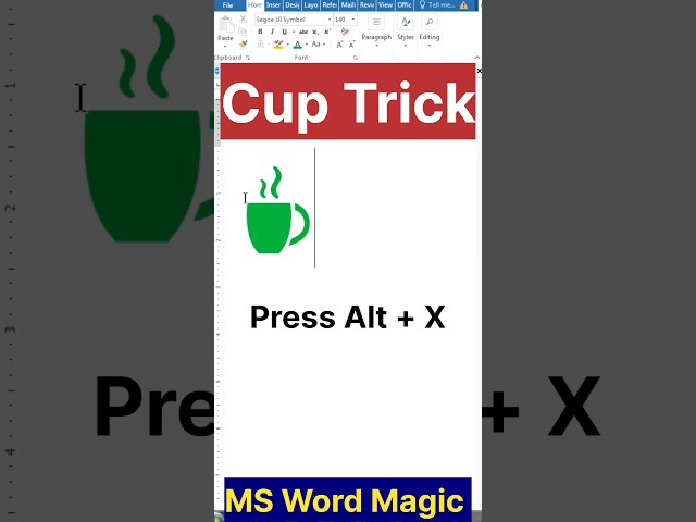 Cup Trick in MS Word #shorts #msword #viralvideo