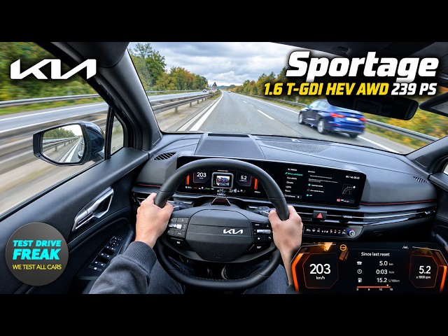 2026 Kia Sportage 1.6 T-GDI HEV AWD 239 PS TOP SPEED POV Drive on AUTOBAHN