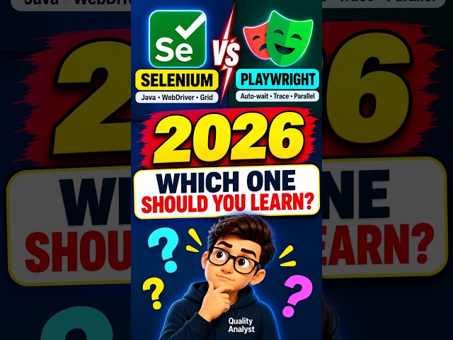 Selenium vs Playwright in 2026 🔥 Which One Should You Learn #Shorts #playwright #softwaretesting