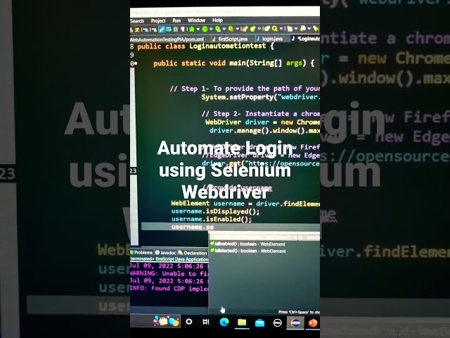 Selenium WebDriver Tutorial | Automate Login. #selenium #seleniumtutorial #seleniumwebdriver