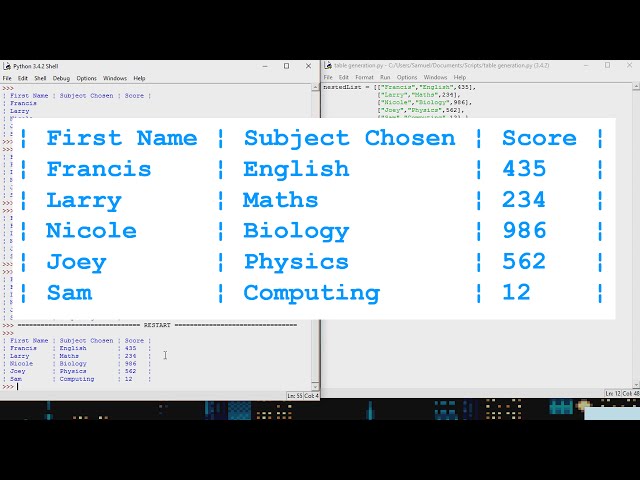 Python Tutorial - How to make Text-Based Tables