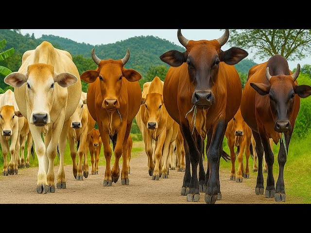 Video of Thousands of Tame Cows Roaming the Streets - Funny Cows, Cows, Dancing Cows, Cow Sounds. 1