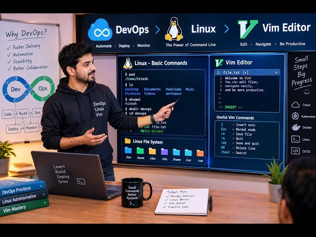 DevOps Part 10: Linux Vim Editor Explained | Learn Vim from Basics to Practical Commands