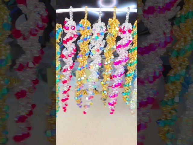 DIY Beaded Icicle Christmas Ornaments ✨ Beautiful Handmade Holiday Decor #Shorts