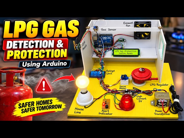 Automatic LPG Gas Leakage Detection & Hazard Prevention Project Using Arduino