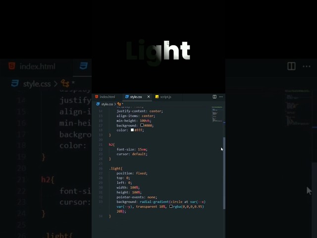 🤩 Insane Light Hover Effect with Just HTML, CSS & JS! #webdevelopment #javascript #coding #css #html