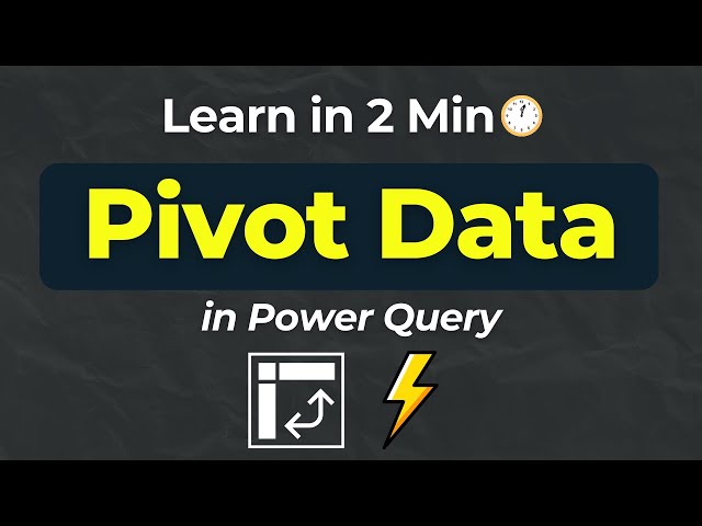 How to Pivot Data in Power Query