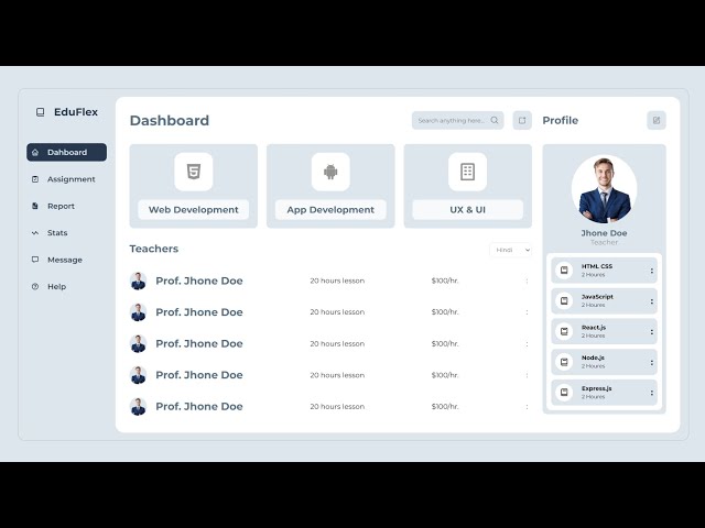 Create a React Dashboard | Build React Dashboard from scratch | Build a React Web App